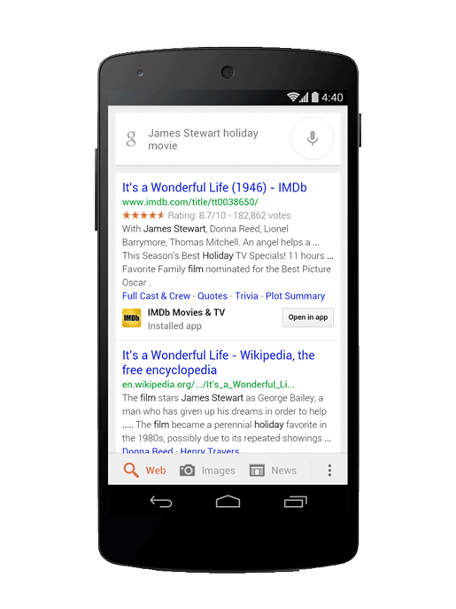 indexar aplicaciones en google android